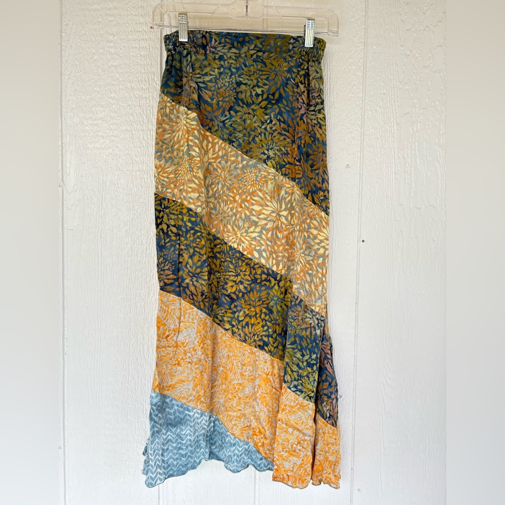 Floral Patchwork Maxi Skirt - Multicolor